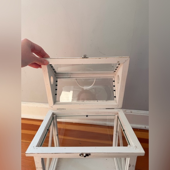 Vintage Distressed Wood and Glass Terrarium - Picture 12 of 15